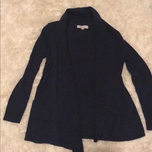 LOFT thick cardigan sweater navy blue